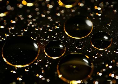 Oil bubbles on water macro