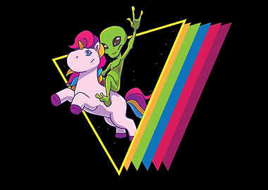 Alien Riding Unicorn