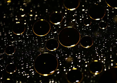 Oil bubbles on water macro