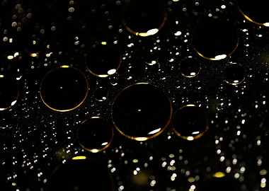 Oil bubbles on water macro