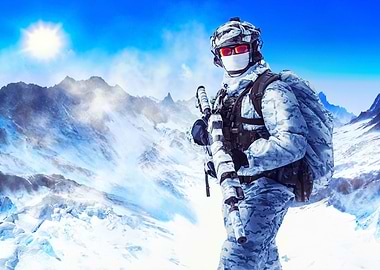 Soldier in winter uniforms