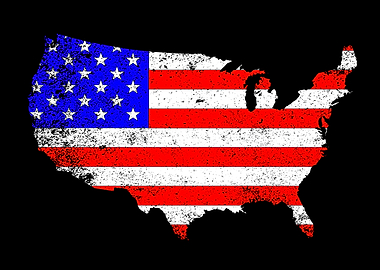 USA Outline and Flag