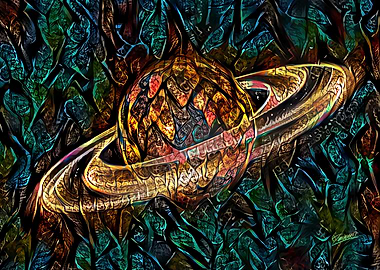 Saturn Spiral Universe Art