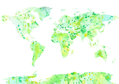 green watercolour map