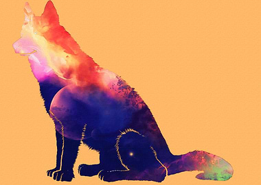 dog with a galactic nebula