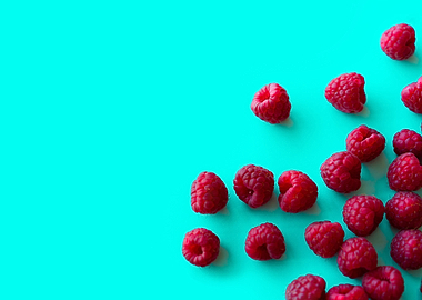 Raspberries with Blue Back