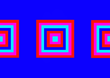 Three Squares on Blue