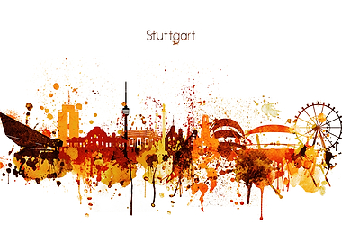 Stuttgart Germany Skyline