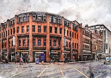 Manchester city watercolor