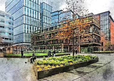 Manchester city watercolor