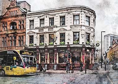 Manchester city watercolor