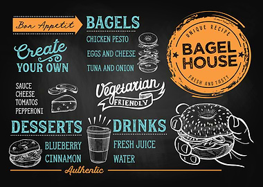 Bagel house blackboard