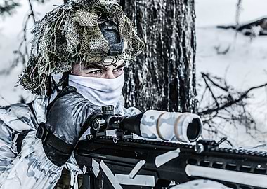 Winter arctic sniper