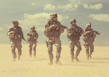 infantrymen in action