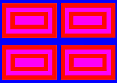 4 Red Rectangles on Blue
