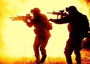 Black silhouettes of pair