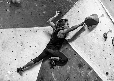 Woman Rock Climbing