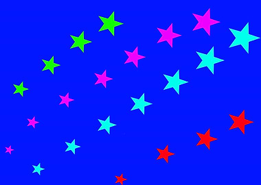 Shooting Stars on Blue