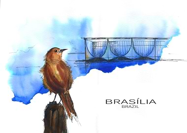 Brasilia Travel Poster