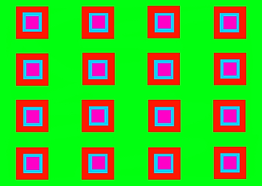 TriColor Squares on Green
