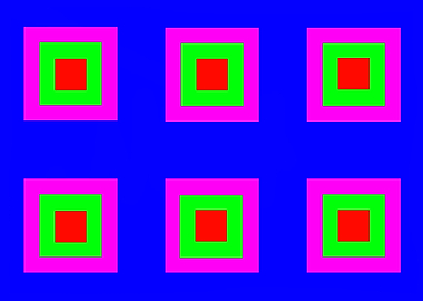 6 Squares on Blue
