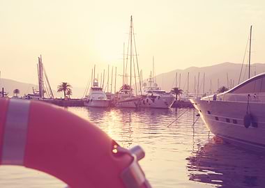 Golden hour in marina