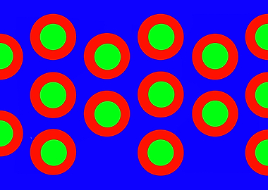 Multiple Circles on Blue