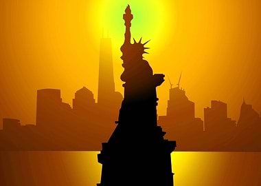 Statue of Liberty Sunset