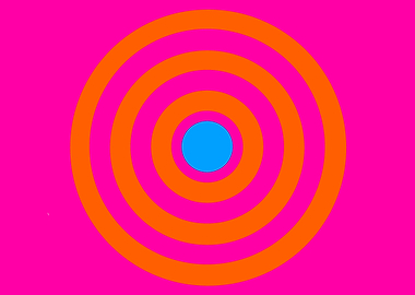 Blue Dot on Pink