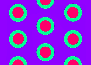 9 Red Circles on Purple