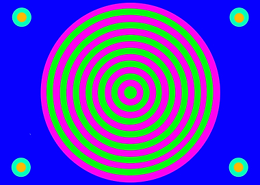Five Circles on Blue