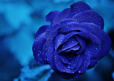 A Dewy Rose In Blue