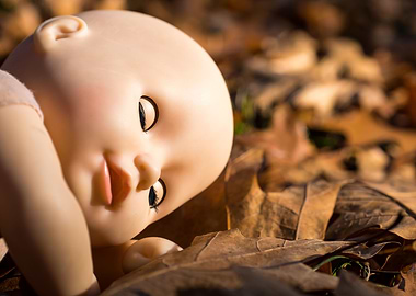 Quiet moody sleeping doll