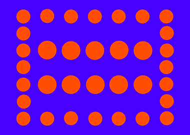 Orange Dots on Blue