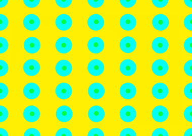 Blue Green Dots on Yellow