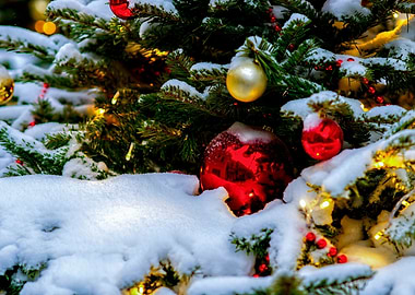 Christmas Tree In Snow