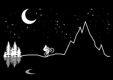 Mountainbiker in the night