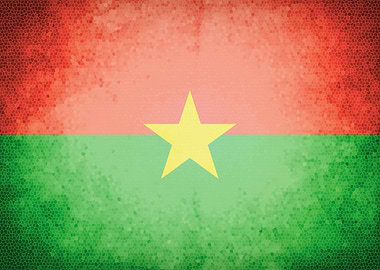 Burkina Faso vintage flag