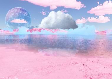 Vaporwave Planet Surreal