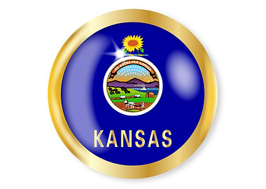 Kansas Flag Button