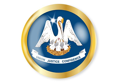 Louisiana Flag Button