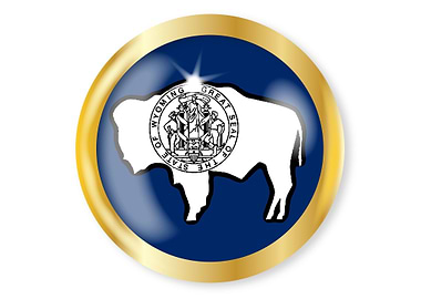 Wyoming Flag Button