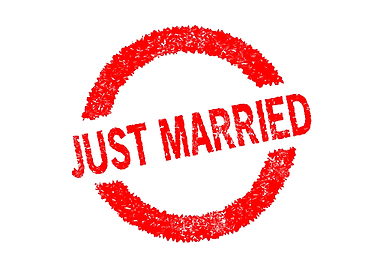 Just Married Rubber Stamp