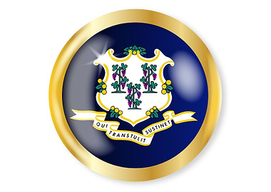 Connecticut Flag Button