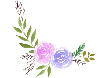 Watercolor roses bouquet