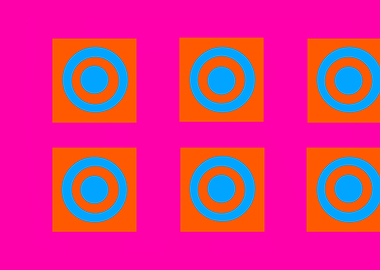 Blue Circles on Pink