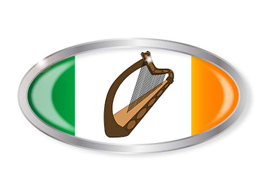 Irish Flag Oval Button