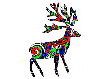 Christmas Deer Mandala art