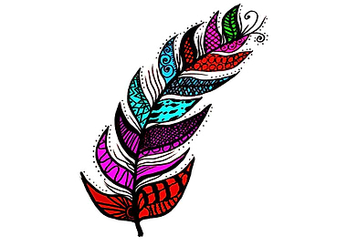 Feather with Mandala Art