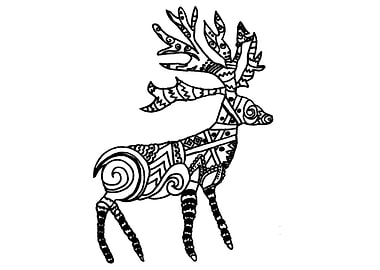 Christmas Deer Mandala Art